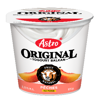 Astro® Original Balkan Fruits au fond Pêches coupe individuelle de 175 g