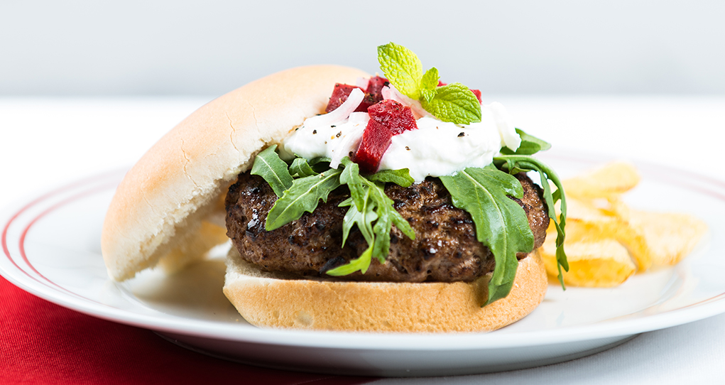 Lamb Burger with Pickled Beet Salsa