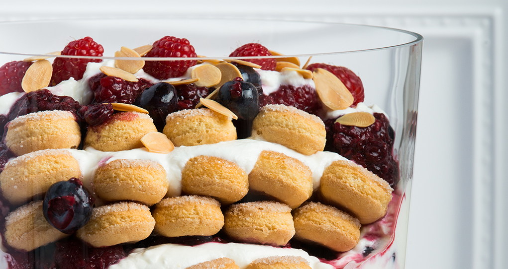 Bagatelle au yogourt à la vanille et aux petits fruits