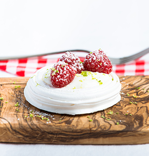 Lime Raspberry Pavlovas