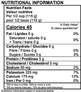 Astro Plain 0% Yogurt Nutrition Label