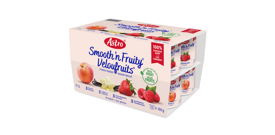 Astro® VelouFruits® Vanille / Framboises / Pêches / Fraises 12 x 100 g